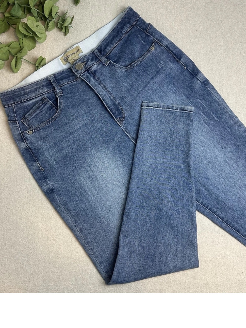 Democracy Ab Technology Jeans High Rise Skinny Ankle Medium Blue